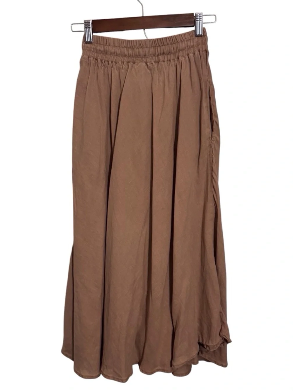 Len Ok Size Small Cream Linen Midi Length Skirt Boho Western Cottagecore Hippie - Picture 5 of 6